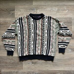 Men's Vintage Multicolor Patterned Sweater